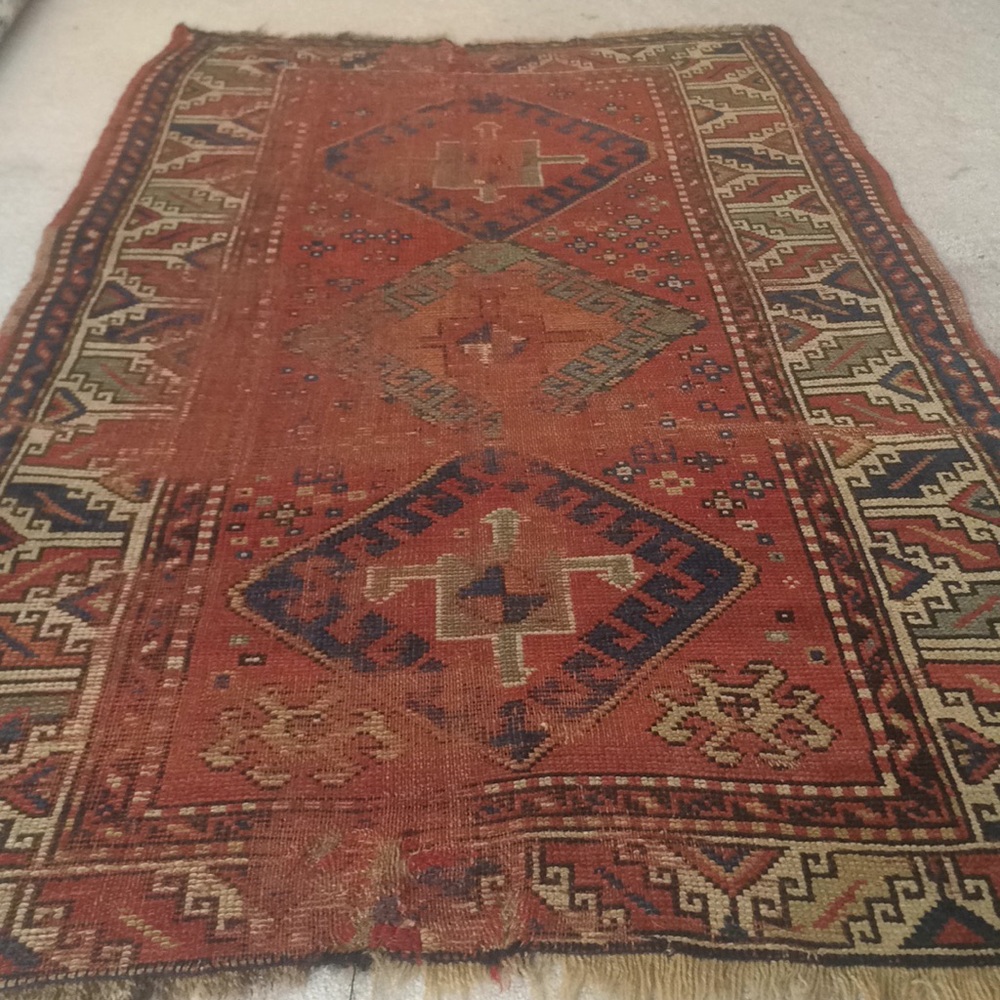 Distressed Bohemian rug